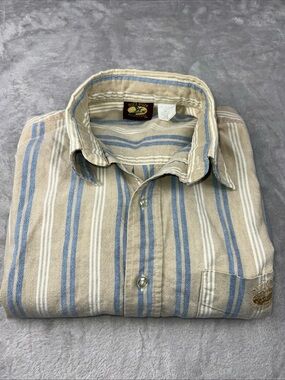 Duck River Outfitters Stripe Button Down Shirt Size M Made In USA 100% Cotton